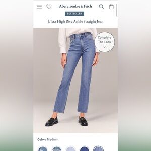 Abercrombie and Fitch Ultra High Rise Ankle Straight Jean